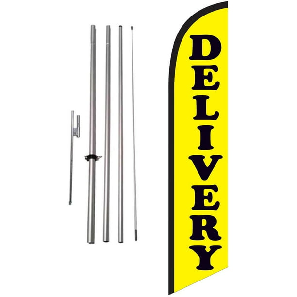 We Fix Flats Two Windless Swooper Feather Flag Sign Kits With Pole and Ground Spikes 2 